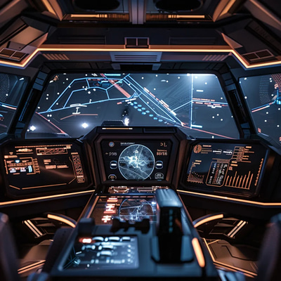 Celestial Nav Astro Navigation Interface - Futuristic Tech Concept Art for Designers and Creators