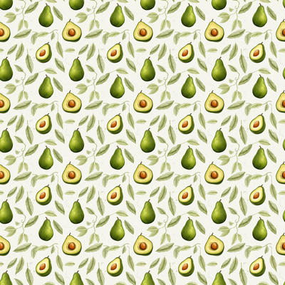 Avocado Retro Kitchen Patterns - Vibrant Vintage-Inspired Animal & Nature Textiles for Home Decor and Crafts