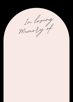 Blush Pastel In Loving Memory Announcement - Elegant Funeral Invitation for Compassionate Memorial Services