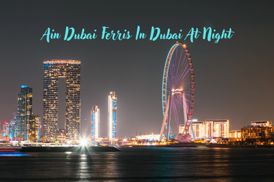 Ain Dubai Ferris Wheel Night - Cinematic Urban Stock Video for Creative Cityscape Projects and Visual Storytelling