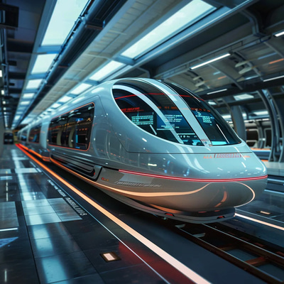 NexRail Magnetic Levitation Express Concept - Visionary Vehicle & Prop Concept Design for Futuristic Art and Creative Projects