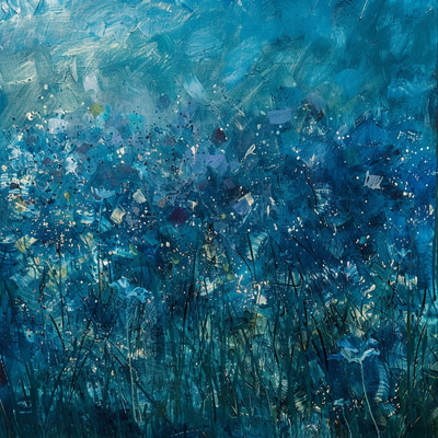Deep Blue Turquoise Color Field - Immersive Abstract Color Field Painting for Contemporary Art Lovers
