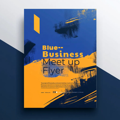 Blue White Yellow Business Meeting Invitation - Professional Corporate Invite for Seamless Business Events and Networking
