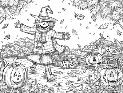 Autumn Landscape Coloring - Serene Seasonal Coloring Pages for Creative Relaxation and Artistic Expression