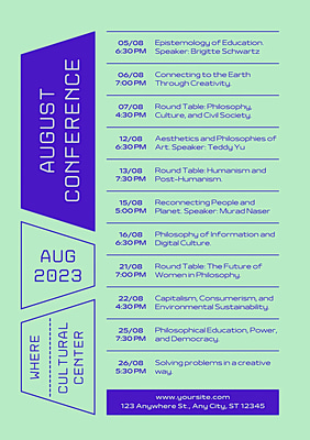 Modern Blue Gray Event Program Poster - Sleek Corporate Event Templates for Impactful Presentations and Social Gatherings