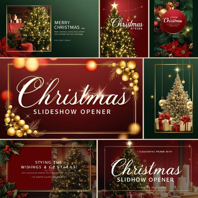 Christmas Slideshow Wishes & Greetings FX - Cinematic Holiday Video Opener Template for Festive Storytelling