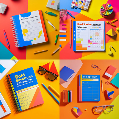 Bold Spectrum Daily Scheduler - Vibrant Productivity Planner for Efficient Personal and Professional Time Management