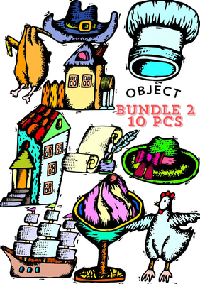 10+ Clipart Bundle Essentials Pack - Versatile Mixed Objects for Creative Digital Projects and Design Flexibility