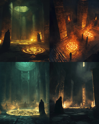 Ancient Dark Ritual Scene - Immersive Digital Dark Fantasy Art for Horror Creators and Storytellers