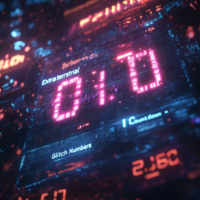 Extraterrestrial Countdown - Sci-Fi Glitch Numbers - Futuristic Motion Graphics Typography for Video Creators and Digital Storytellers