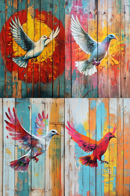 Dove Breaking Chains Graffiti - Powerful Political & Social Commentary Street Art for Creatives and Advocates