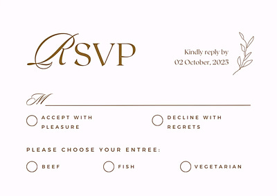 Elegant Brown Beige RSVP Postcard - Stylish Business & Event Invitation Templates for Professional Communication