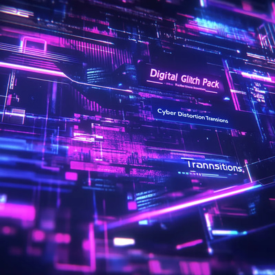 Digital Glitch Pack Cyber Distortion Transitions - Dynamic Motion FX for Modern Video Creators and Editors