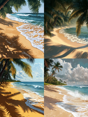 Serene Summer Beach - Tranquil Landscape Art for Relaxing Home and Office Decor