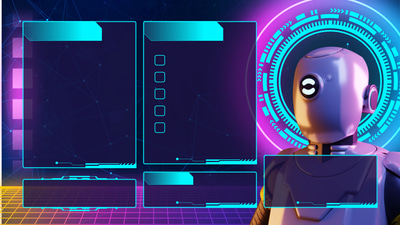 Cyberpunk Organizer - Sci-Fi Wallpaper - Futuristic Tech Poster for Creative Spaces and Digital Enthusiasts