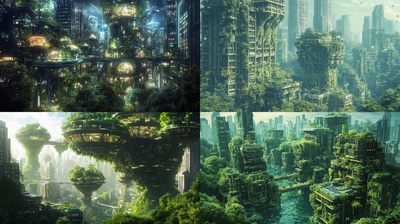 Bio-Organic Cityscape - Futuristic Bio Punk Art for Visionary Designers and Creative Projects