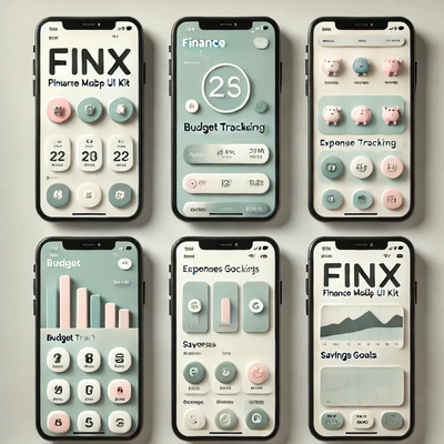 FinX Finance Mobile App UI Kit - Streamlined UX Design for Modern Financial Apps and Digital Products