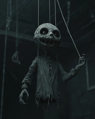 Haunted Marionette Art - Eerie Dark Horror Illustrations for Creators and Storytellers