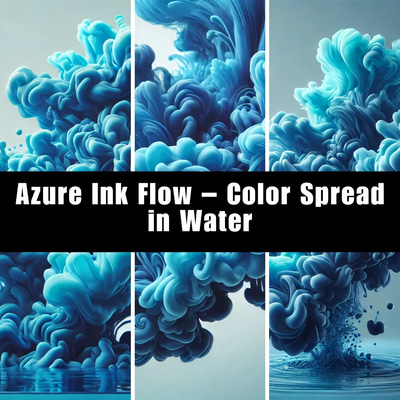 Azure Ink Flow - Color Spread in Water - Cinematic Animated Graphics for Creative Video Projects and Visual Storytelling