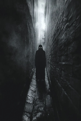 Ghostly Figure Standing Still Art - Psychological Horror Dark Art for Immersive Haunted Visuals and Creative Projects 2025