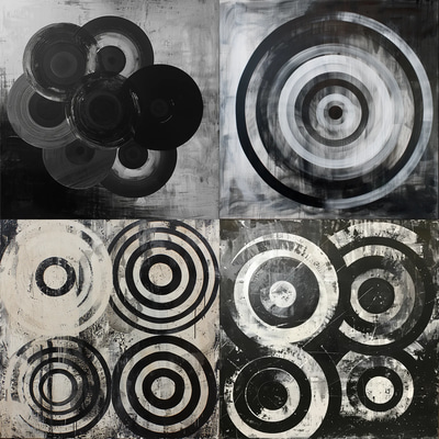 Geometric Abstract - Concentric Circles - Modern Geometric Abstraction Art for Creative and Decorative Projects