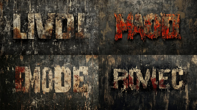 Grunge Typography Distressed Text Effect - Edgy Wall Art for Urban Creative Spaces and Modern Decor