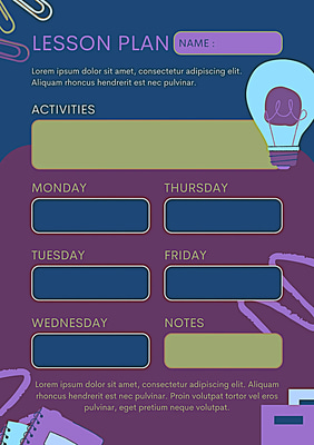 Aesthetic Weekly Plan Green Red Palette - Stylish Editable Lesson Plan Template for Educators and Trainers