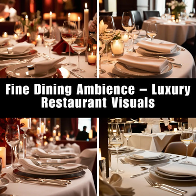 Fine Dining Ambience - Luxury Restaurant Visuals - Cinematic Stock Video for Upscale Food & Beverage Projects