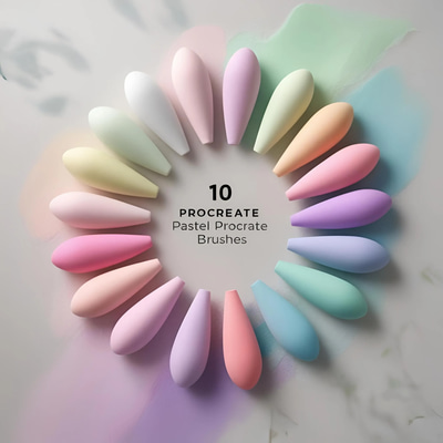 10 Dreamy Pastel Procreate Brushes - Soft, Artistic Brush Set for Creative Digital Painting and Illustration