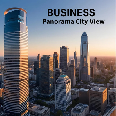 Business Panorama City View - Cinematic Stock Video of Urban Industry and Technology for Corporate Storytelling