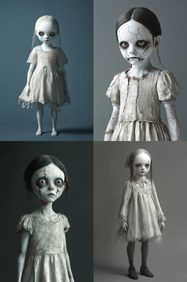 Ghostly Child Figure - Haunting Horror Character Art for Dark Storytelling and Creepy Visuals