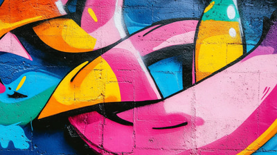 Blocky Letter Throw-Up - Bold Graffiti Art for Urban Creators and Street Style Projects