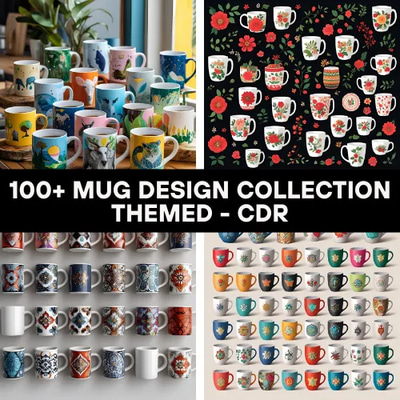 100+ Mug Design Collection Themed - PixelNest Collective Curated Creative Graphics for Custom Drinkware and Branding