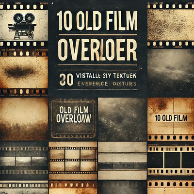 10 Old Film Overlay - Vintage Style Film Grain and Light Leak Effects for Photographers and Creatives