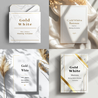 Gold White Modern Business Meeting Invitation - Sleek Corporate Invite for Professional Networking and Event Success