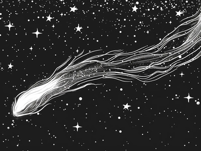 Comet Coloring Page - Engaging Space & Astronomy Coloring Art for Creators and Educators