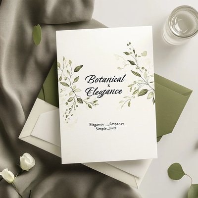 Botanical Elegance Simple Invite - Elegant Wedding Invitation Design for Memorable Celebrations