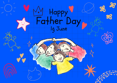 Colorful Happy Father's Day Card - Vibrant Handmade Greeting for Dad Celebration and Personal Wishes