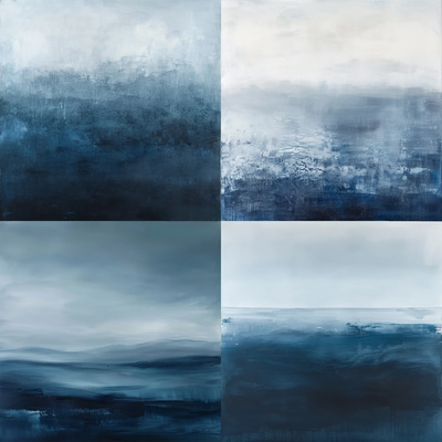 Blue Gray Gradient Color Field - Serene Abstract Color Field Painting for Contemporary Art Lovers and Creative Spaces