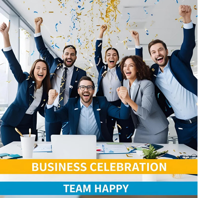 Business Celebration Team Happy - Cinematic Corporate Stock Video for Business & Technology Projects