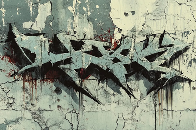 Intricate Throw-Up Art - Dynamic Graffiti Style for Urban Creators and Street Art Enthusiasts