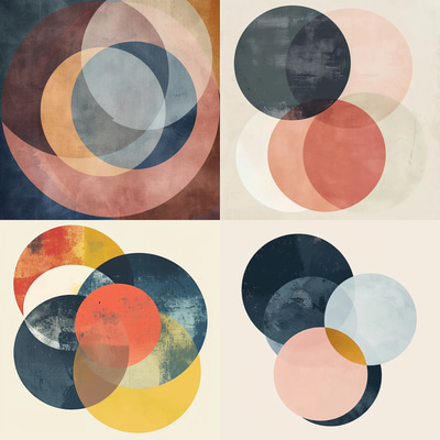 Minimal Abstract Muted Tone Circles - Minimalist Abstract Art for Modern Creative Spaces and Digital Projects