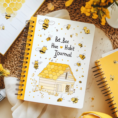 Bee Better Bee Hive Habit Journal - Organized Self-Care and Habit Tracking Planner for Personal Growth and Wellness