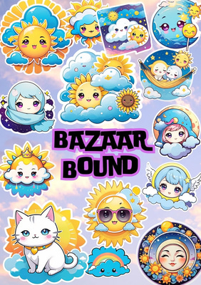 50 Celestial Weather Mixed Sticker Pack - Vibrant Nature and Sky-Themed Digital Stickers for Creators and Planners