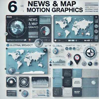6 News & Map Motion Graphics - Dynamic Transition and Motion Effects for Broadcast and Digital Storytelling