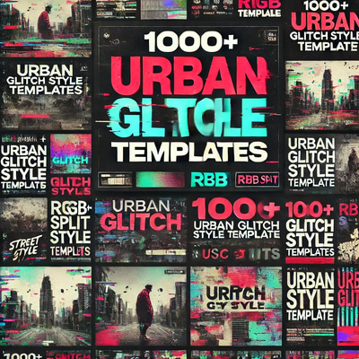 1000+ Urban Glitch Style Template - Dynamic Video Opener for Creators and Content Marketers