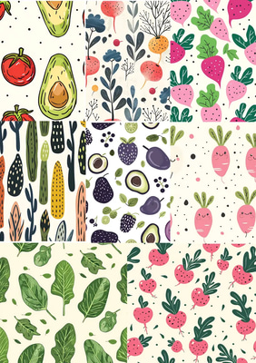 100 Rainbow Grocery Patterns - Vibrant Food & Fruit Pattern Collection for Designers and Creators