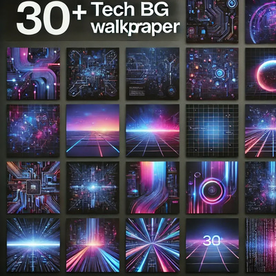 TechVista Designs 30+ Tech BG Wallpaper - Modern Tech Backgrounds for Digital Creators and Workspace Enhancement
