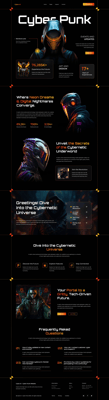 CyberAI Futuristic Cyberpunk UI - Cutting-Edge Website Interface Designs for Tech Innovators and Creators
