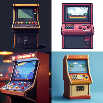 Pixel Arcade Machine Retro Artwork - Vibrant Retro Gaming Pixel Art for Creators and Game Designers